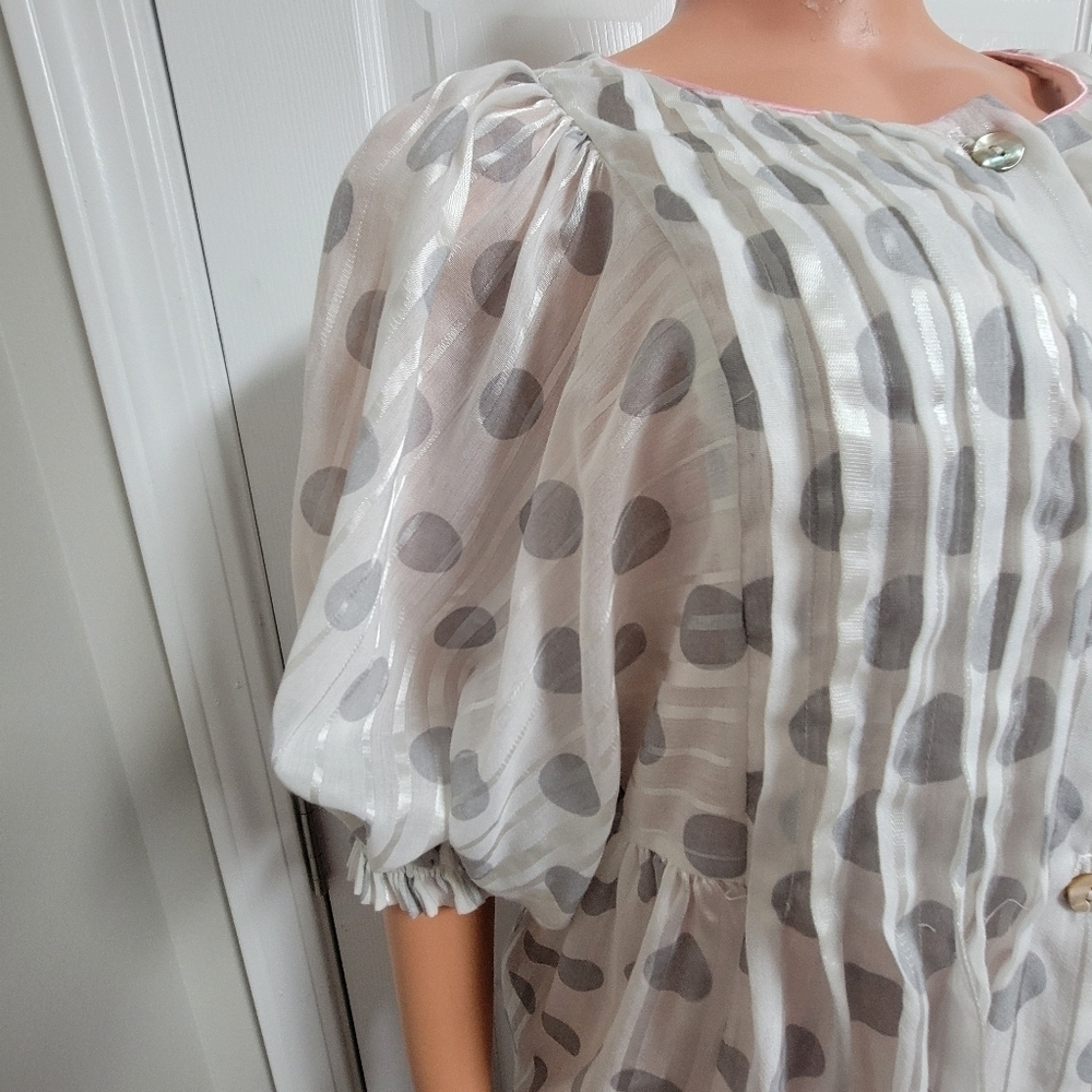 Vintage Christian Dior Lounge Wear Polka Dot Babydoll Dressing Gown. - Picture 6 of 16